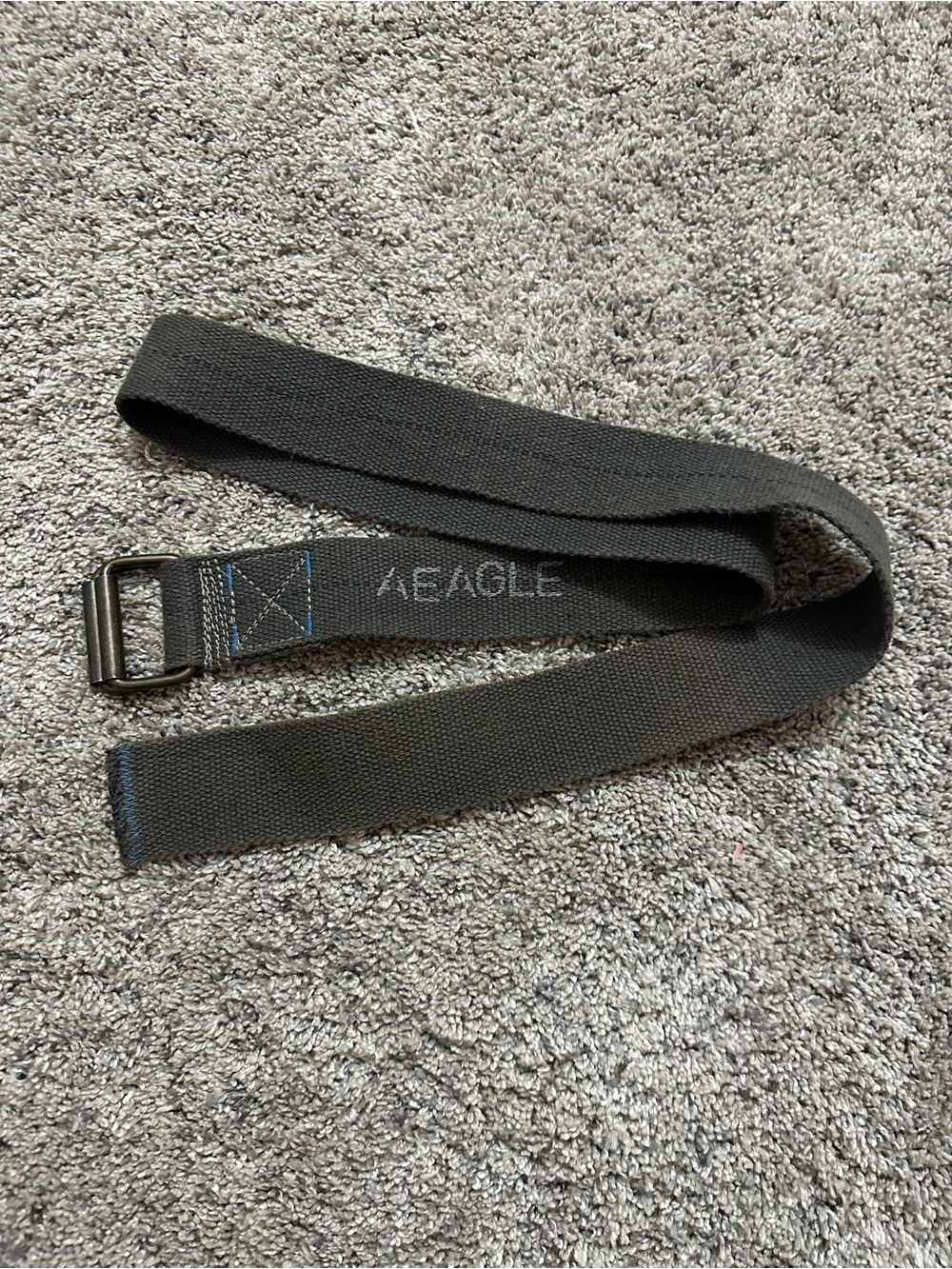 American Eagle Outfitters Black Webbing Belt with Metal D-Ring